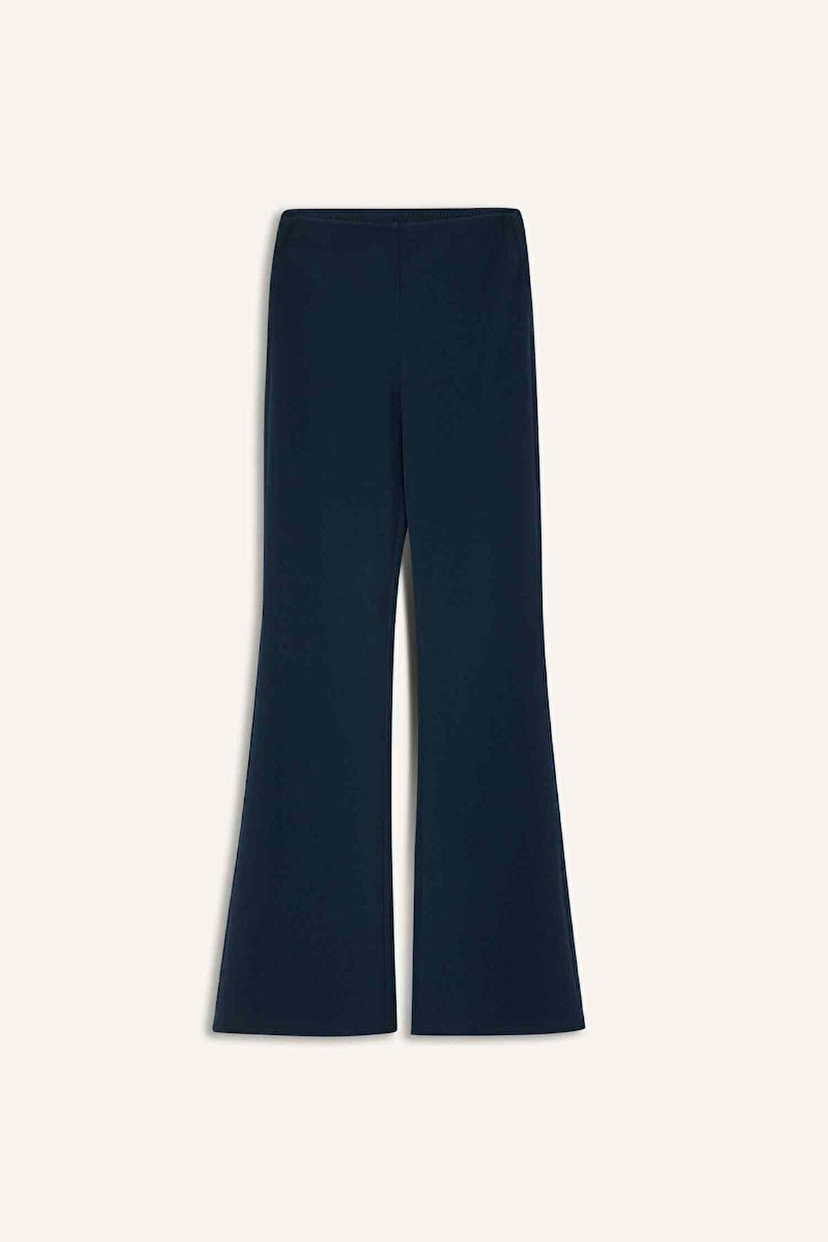 DeFactoFit Flare Fit Toprlayıcı Yüksek Bel İspanyol Paça Standart Boy Ribana Sporcu Pantolon