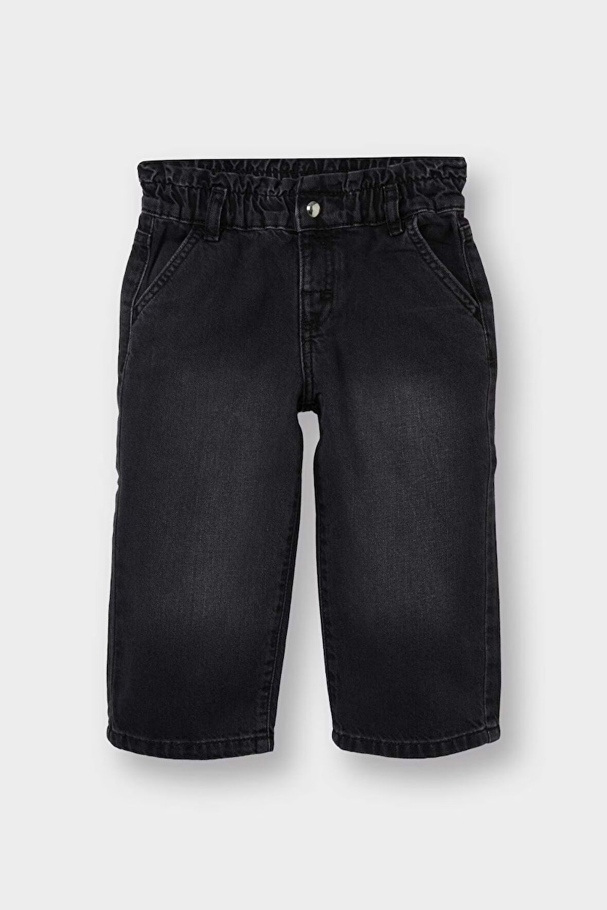 Kız Bebek Wide Leg Beli Lastikli Jean Pantolon