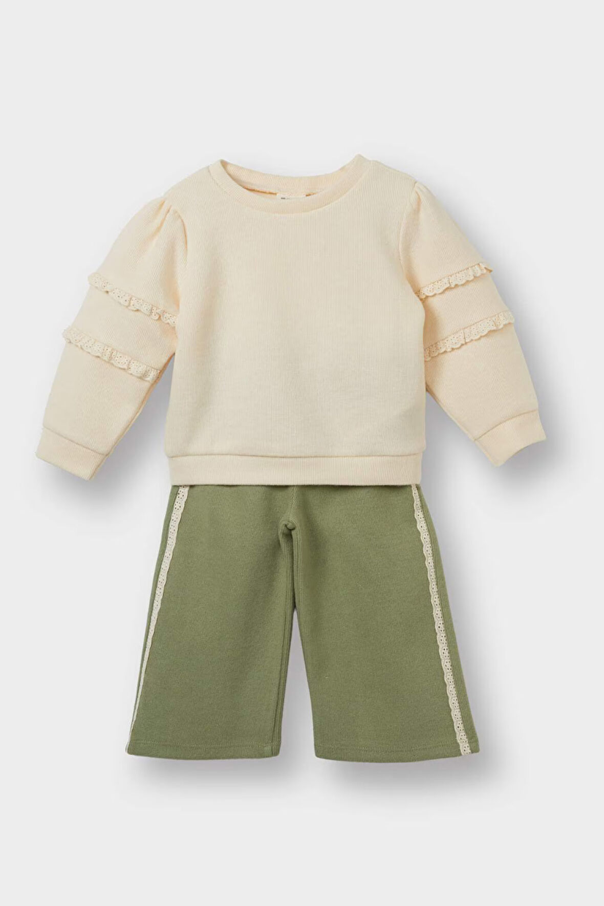 Kız Bebek 2'li Takım Sweatshirt Eşofman Altı