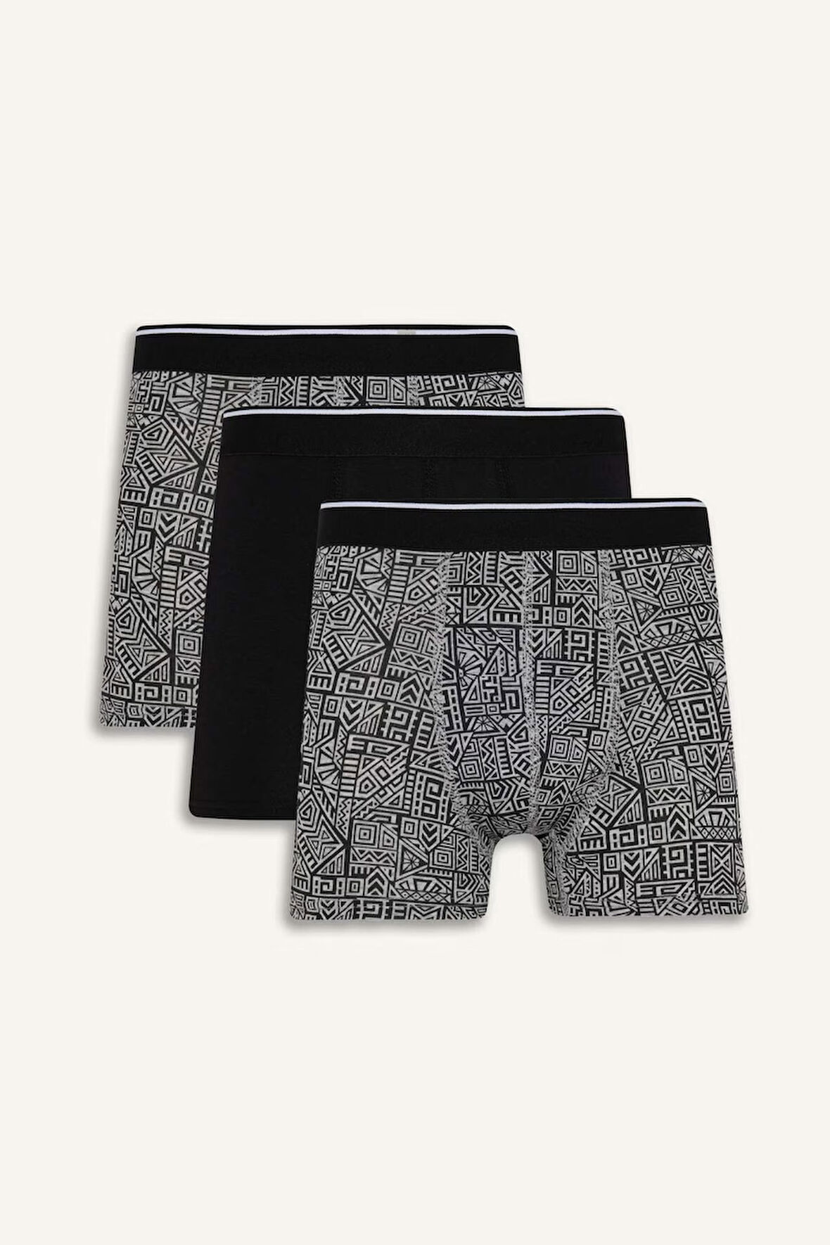 Regular Fit Baskılı 3'lü Boxer