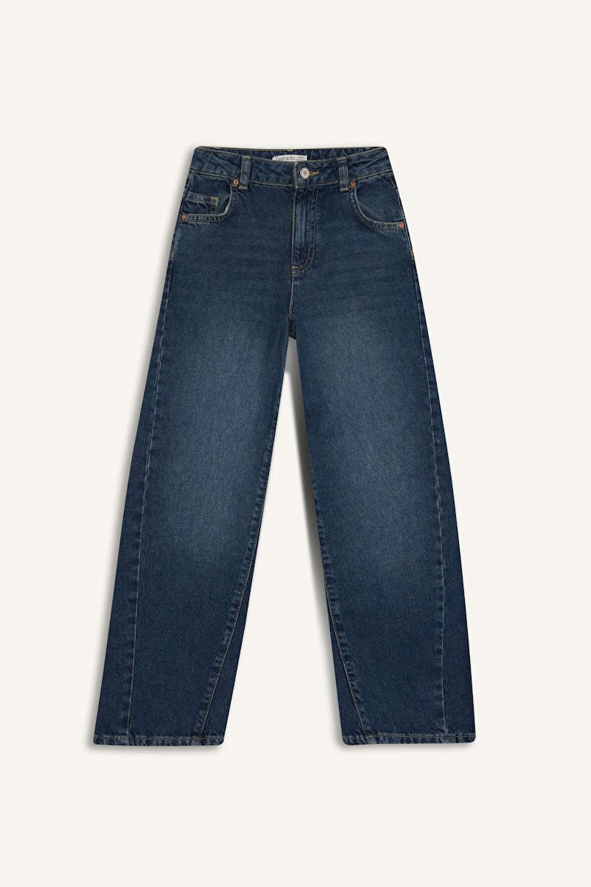 Kız Çocuk Balloon Fit Geniş Paça Jean Pantolon