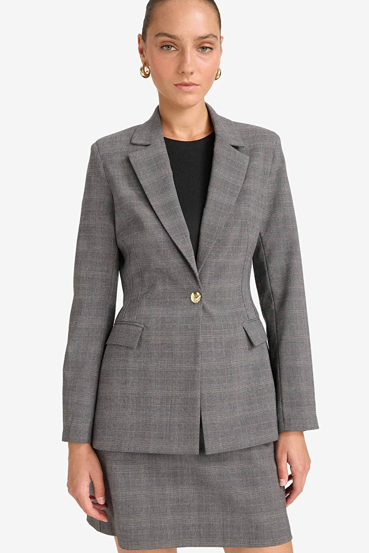 Regular Fit Düğmeli Blazer Ceket