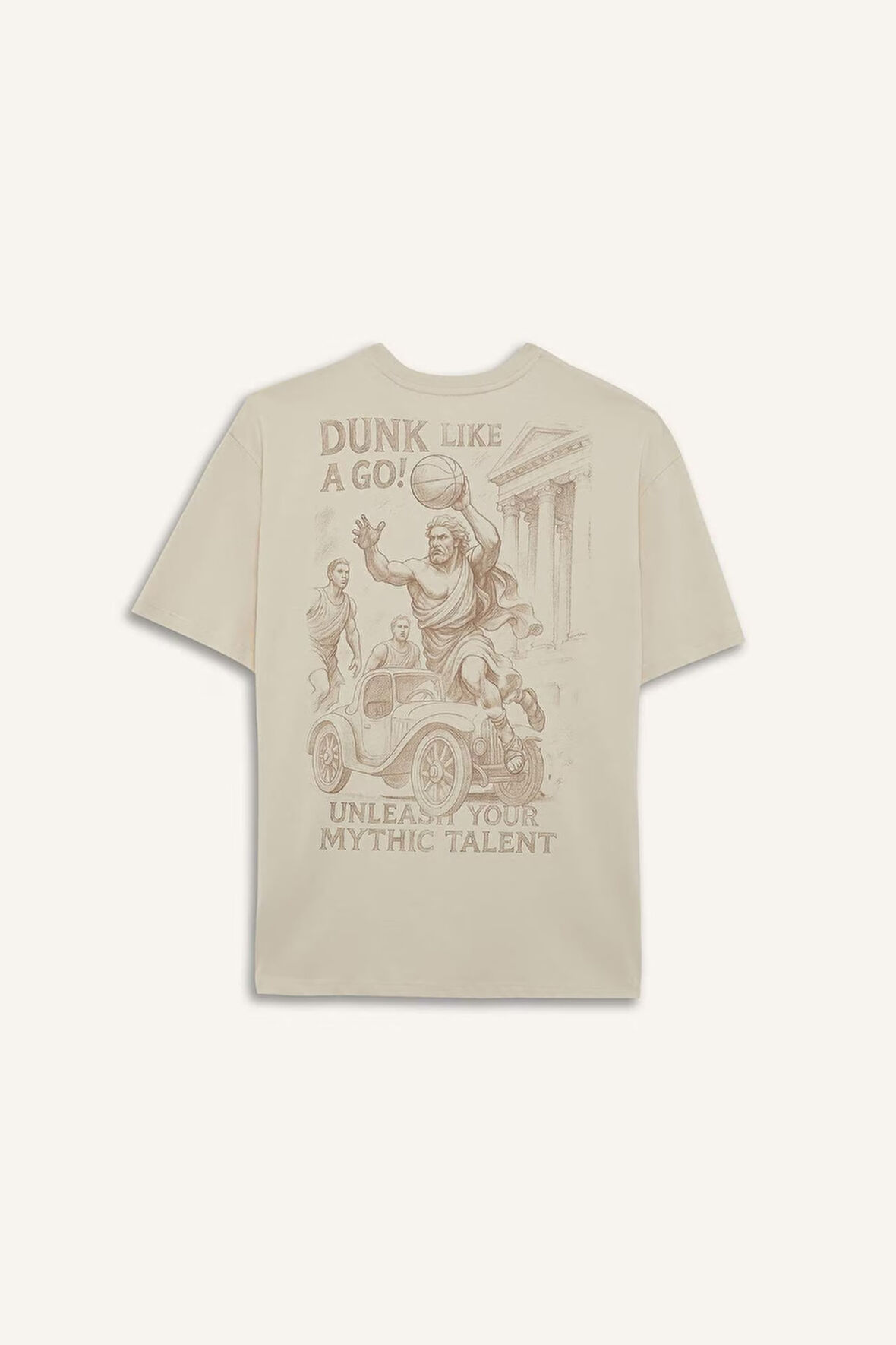 Boxy Fit Bisiklet Yaka Baskılı Kısa Kollu Tişört