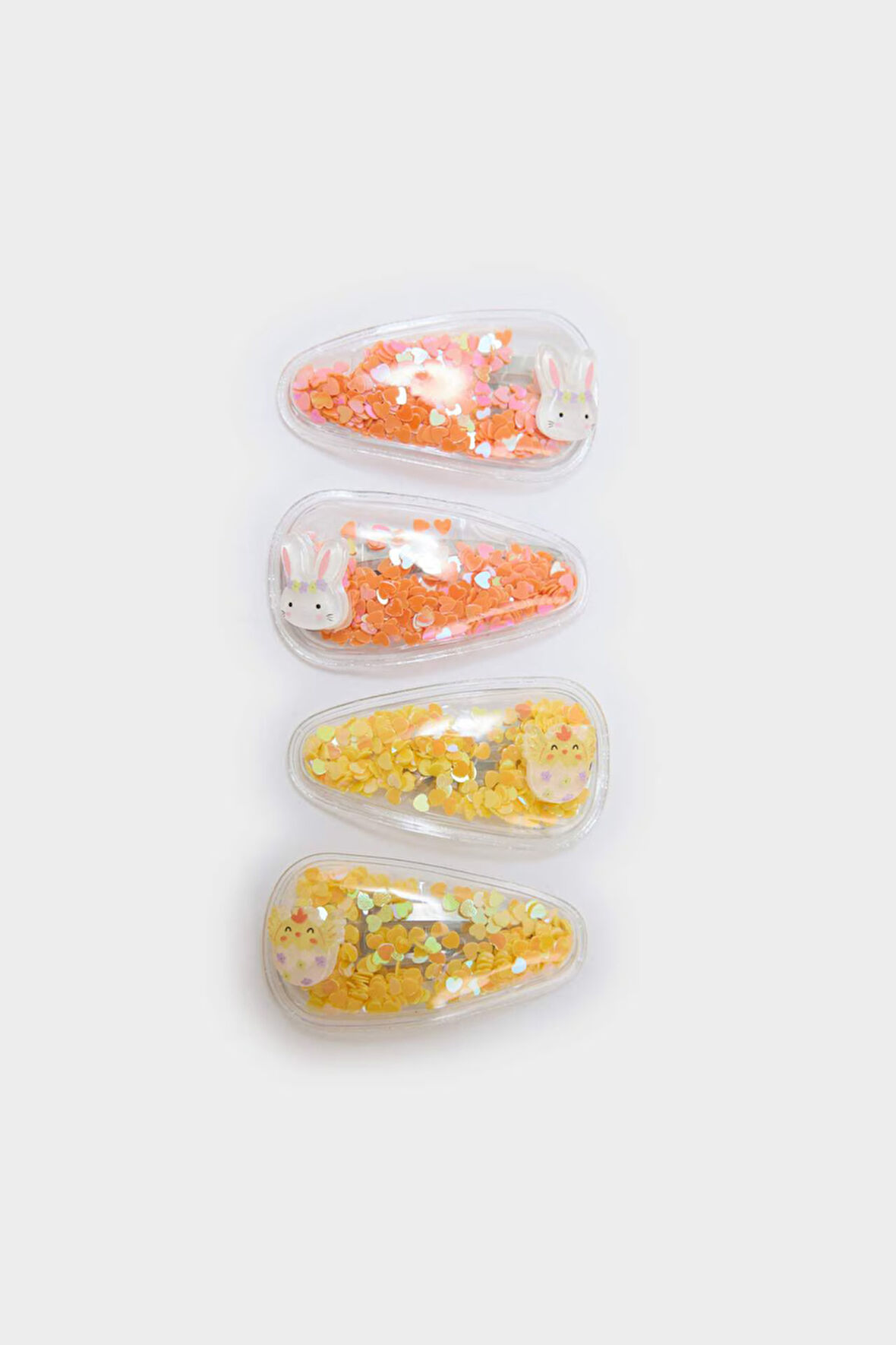 Kız Çocuk 4'lü Sarı Pullu Çıtçıtlı Toka