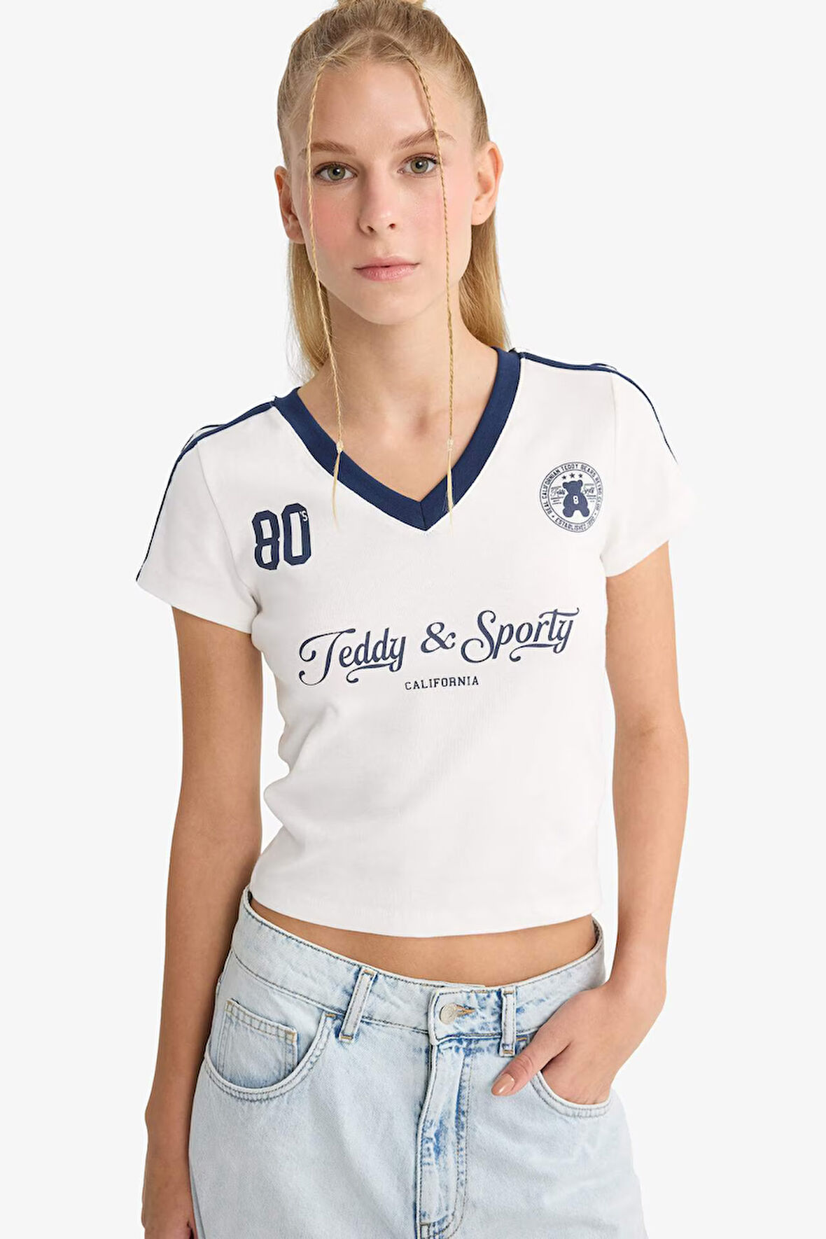 Coool Fitted Baskılı Ribana Kısa Kollu Tişört