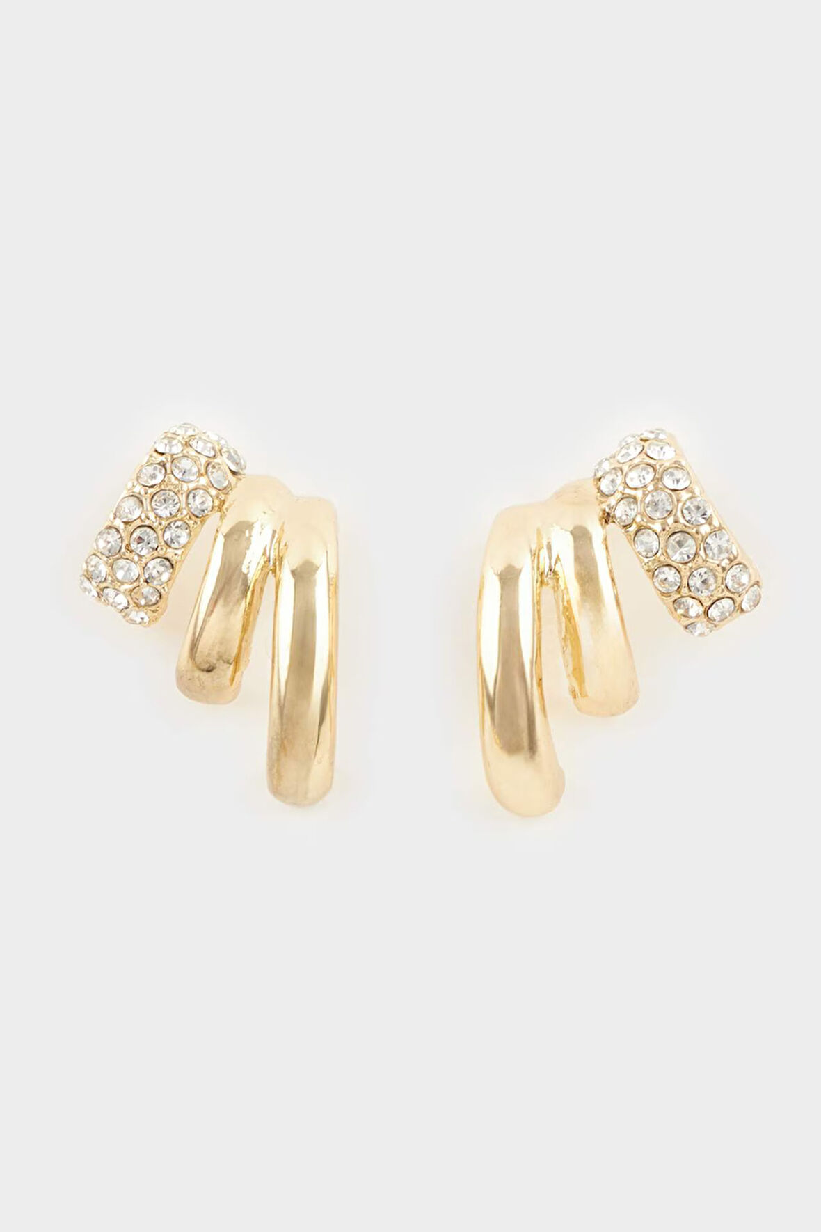 Kadın Taşlı Gold Küpe