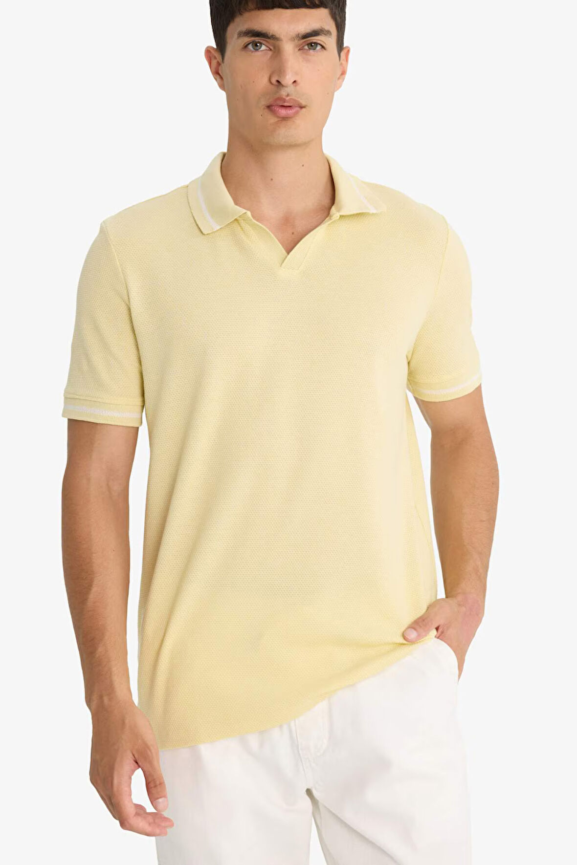 Regular Fit Polo Yaka Bubble Kısa Kollu Polo Tişört