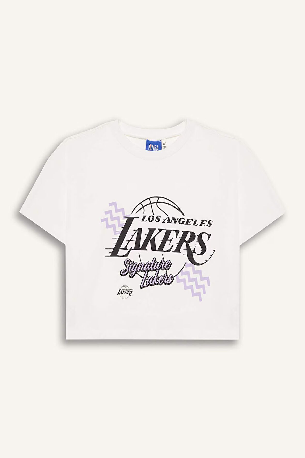 DeFacto Kız Çocuk NBA Los Angeles Lakers Bisiklet Yaka Kısa Kollu Tişört E7632A825HSER98