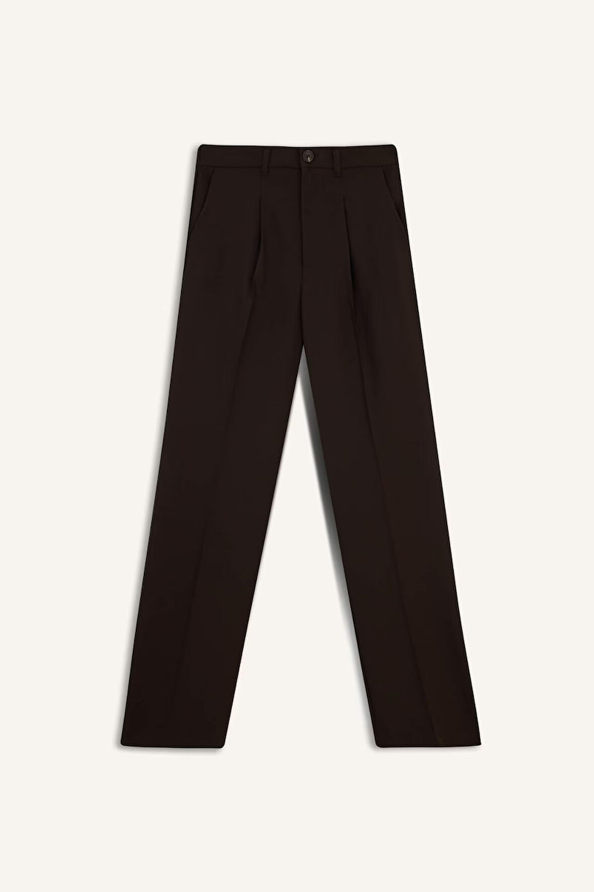 Wide Leg Fermuarlı Yüksek Bel Standart Boy Pantolon