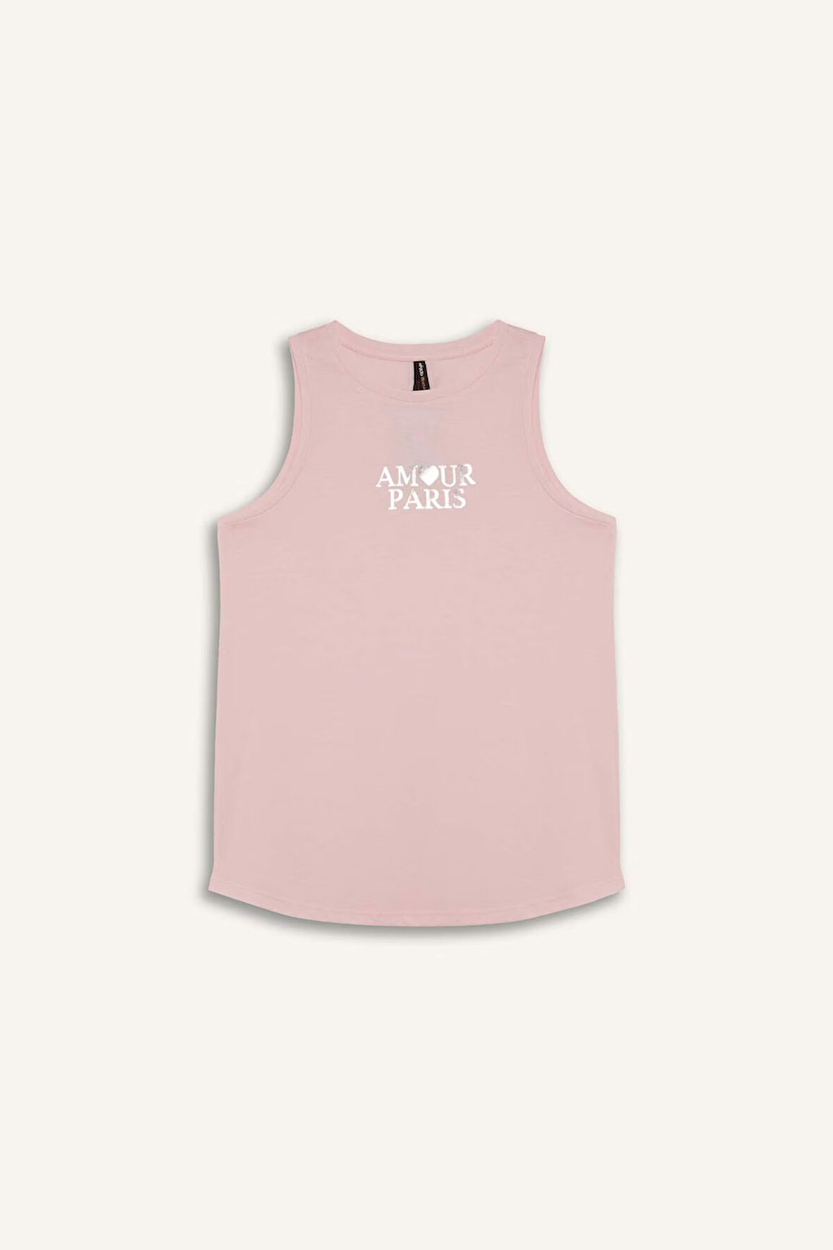 Relax Fit Slogan Baskılı Bisiklet Yaka Atlet