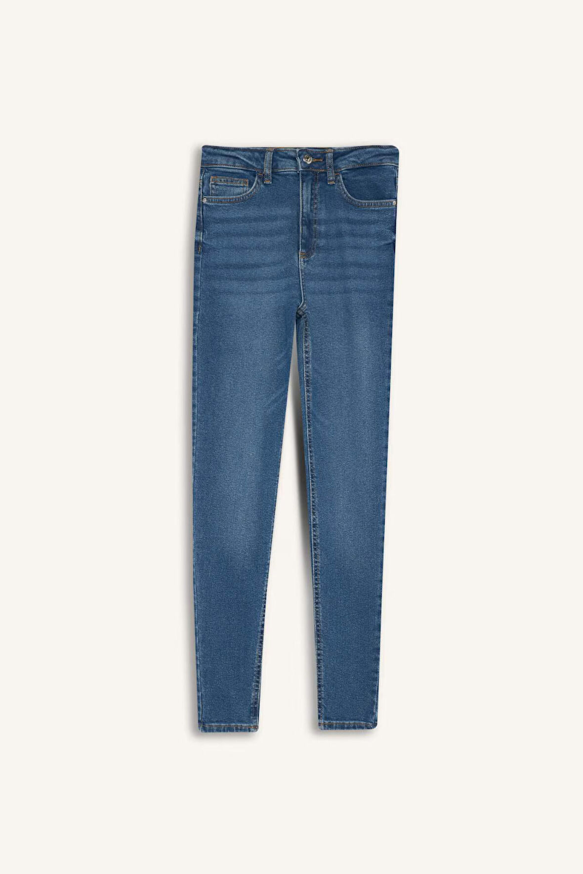 Skinny Fit Yüksek Bel Bilek Boy Jean Pantolon
