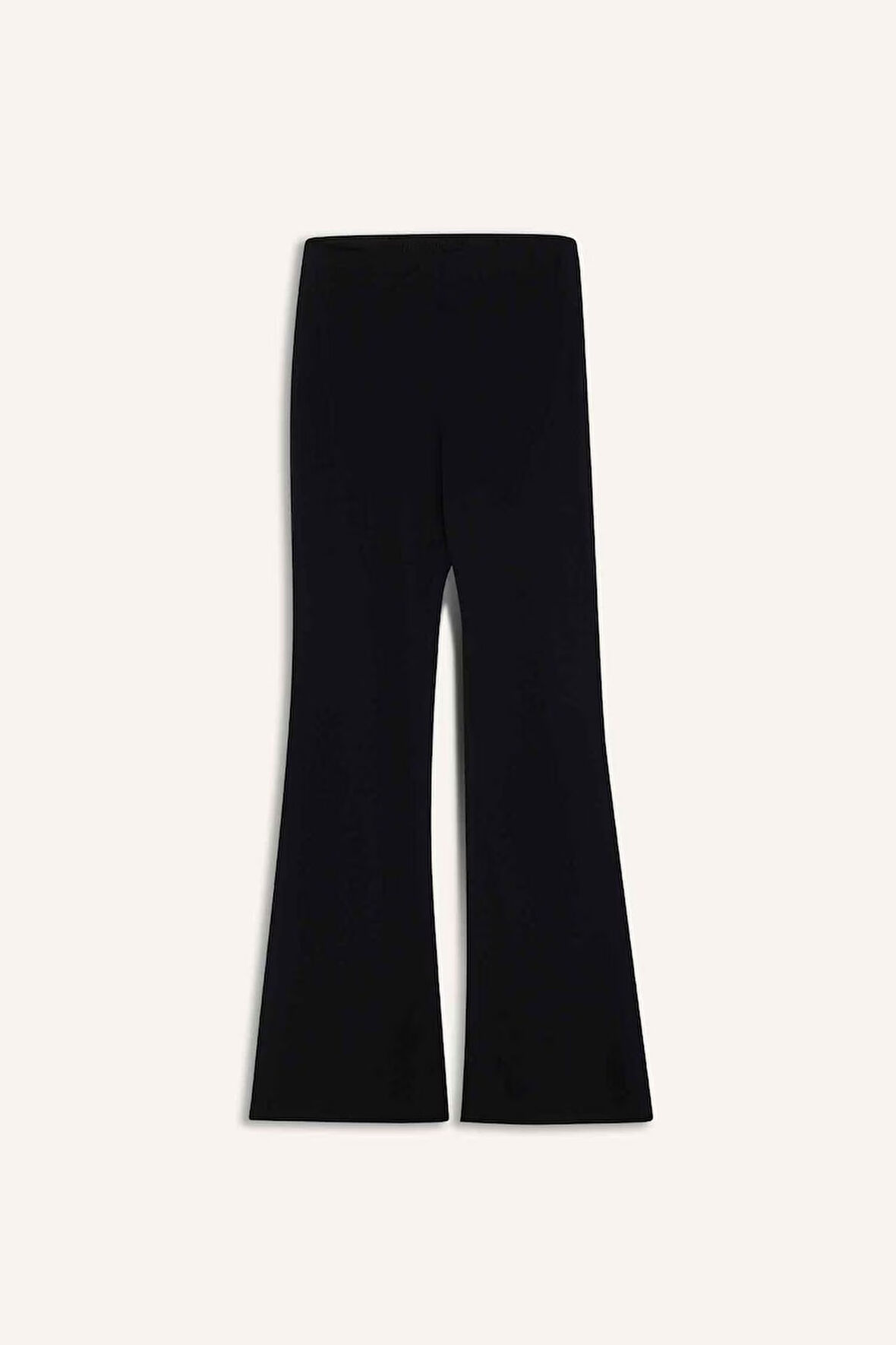 DeFactoFit Flare Fit Toprlayıcı Yüksek Bel İspanyol Paça Standart Boy Ribana Sporcu Pantolon