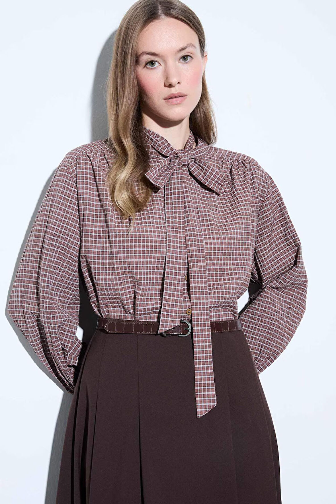 Regular Fit Kareli Flanel Uzun Kollu Tunik