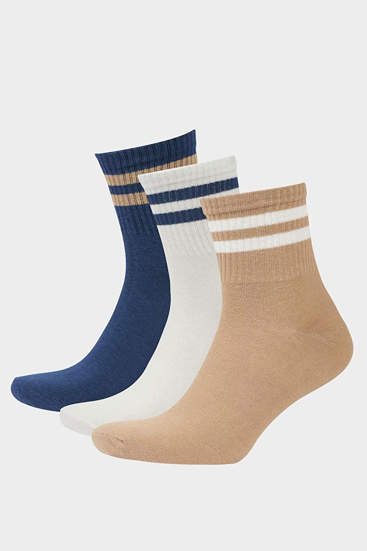 Erkek 3'lü Pamuklu Sneaker Çorap