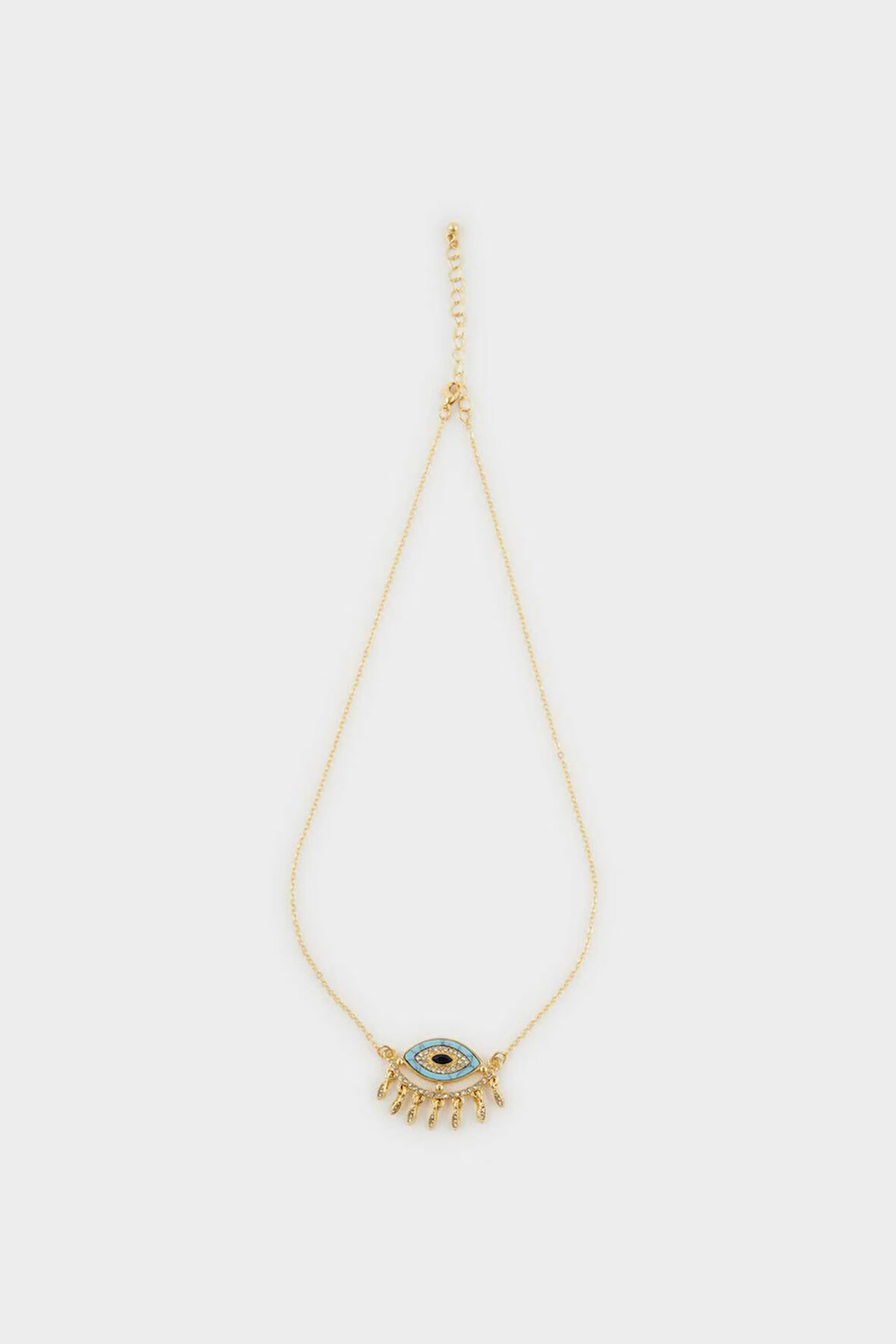 Kadın Çelik Mavi Göz Detaylı Kolye