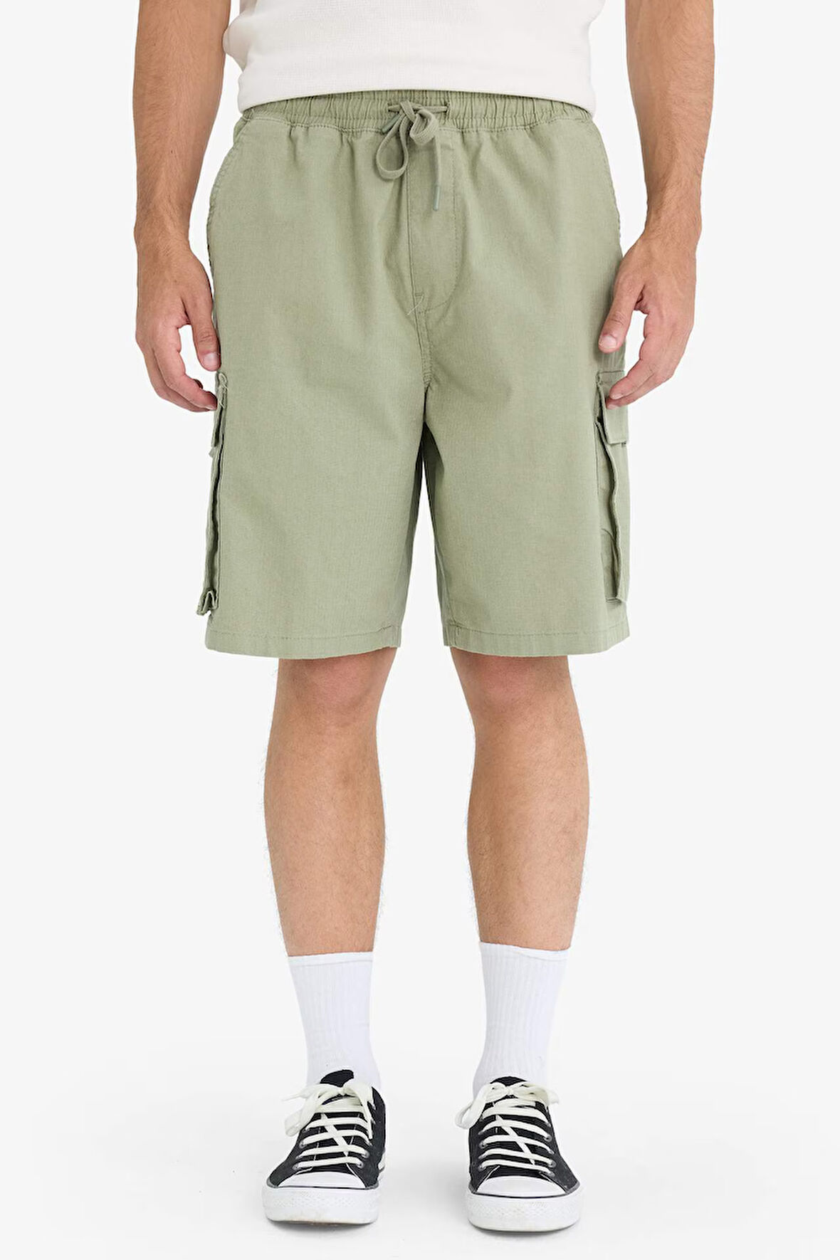 Kargo Fit Gabardin Bermuda Şort