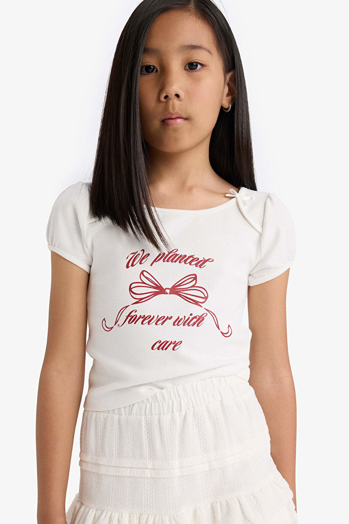 Kız Çocuk Slogan Baskılı Atlet