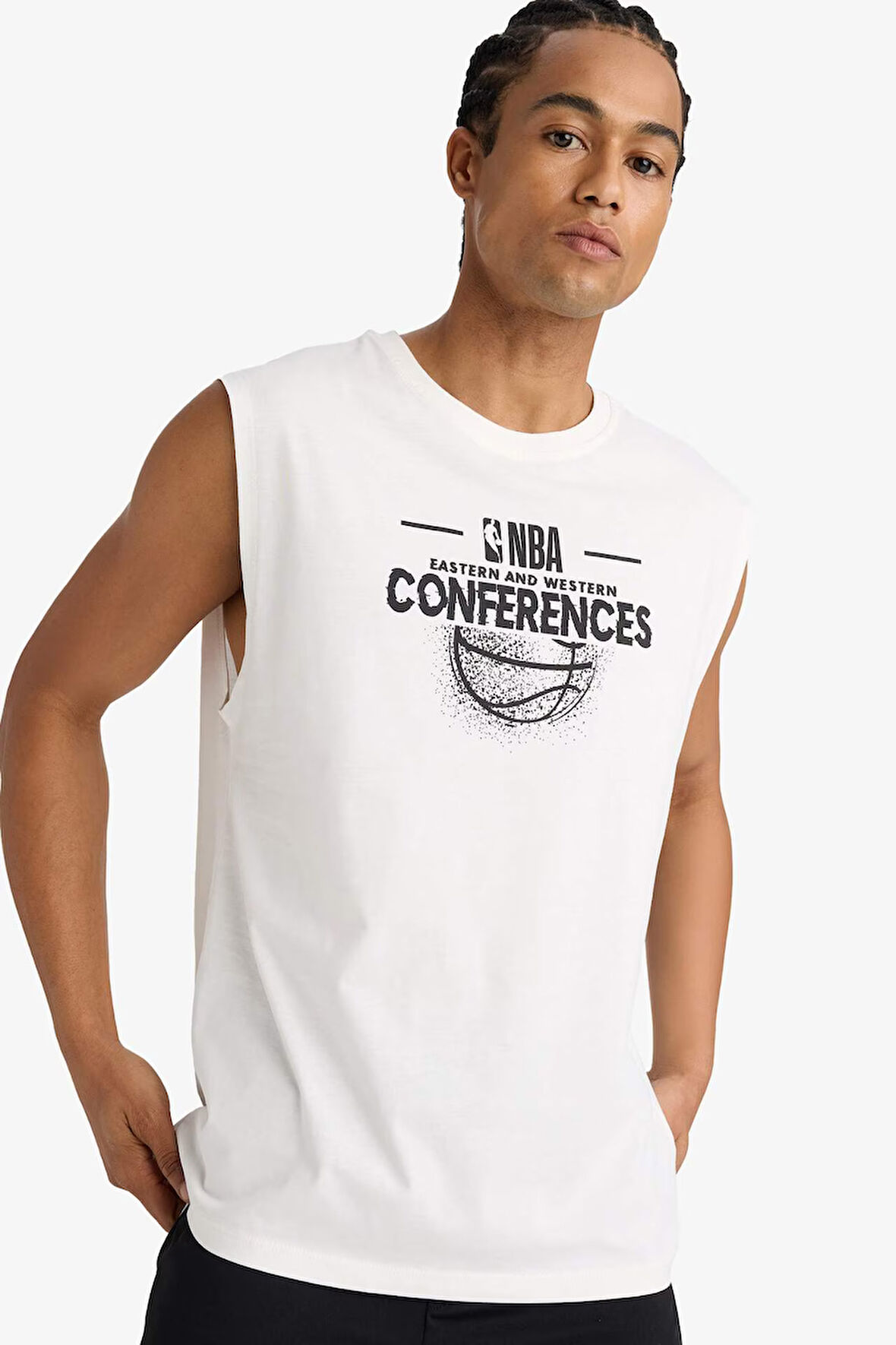 DeFactoFit NBA Wordmark Boxy Fit Bisiklet Yaka Atlet