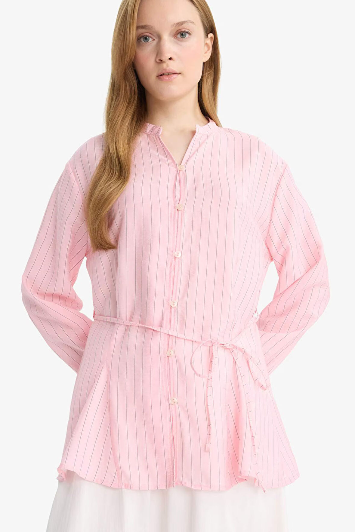 Relax Fit Çizgili Uzun Kollu Tunik