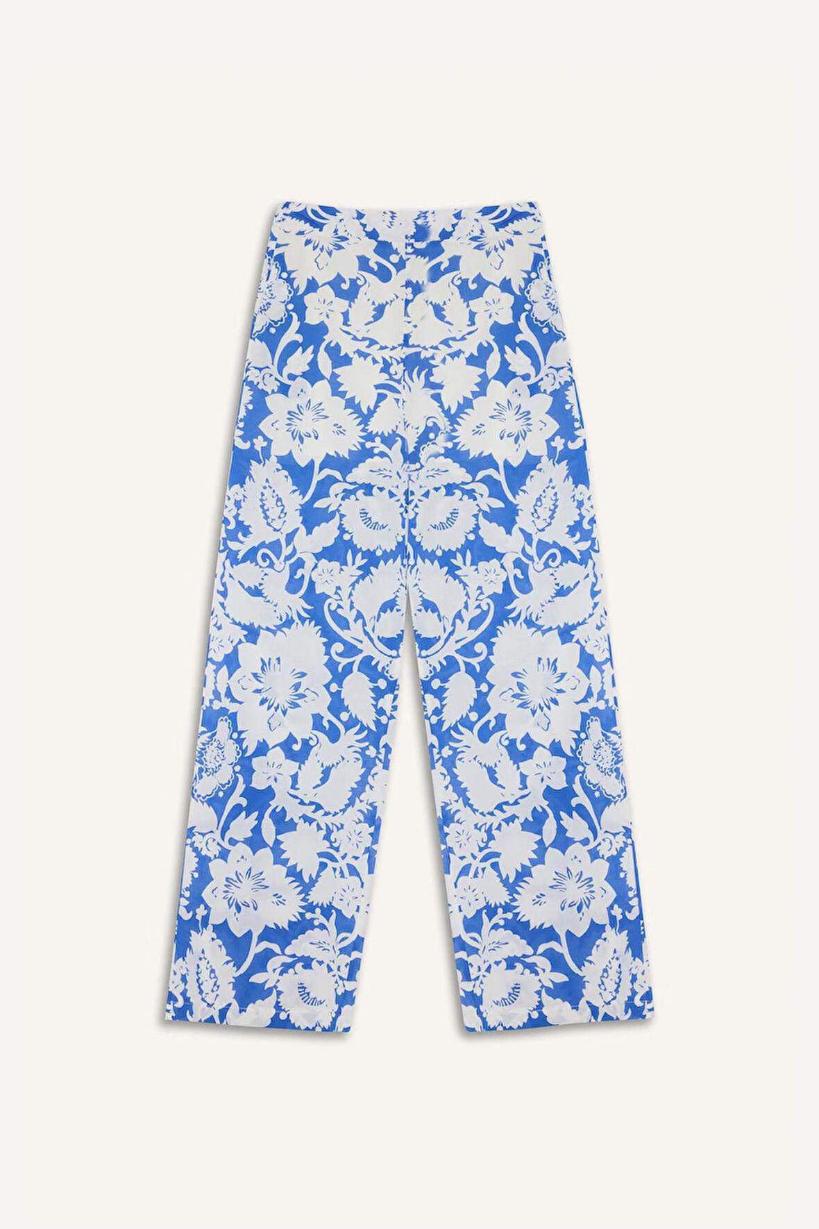 Wide Leg Çift Cepli Yüksek Bel Geniş Paça Vual Pantolon
