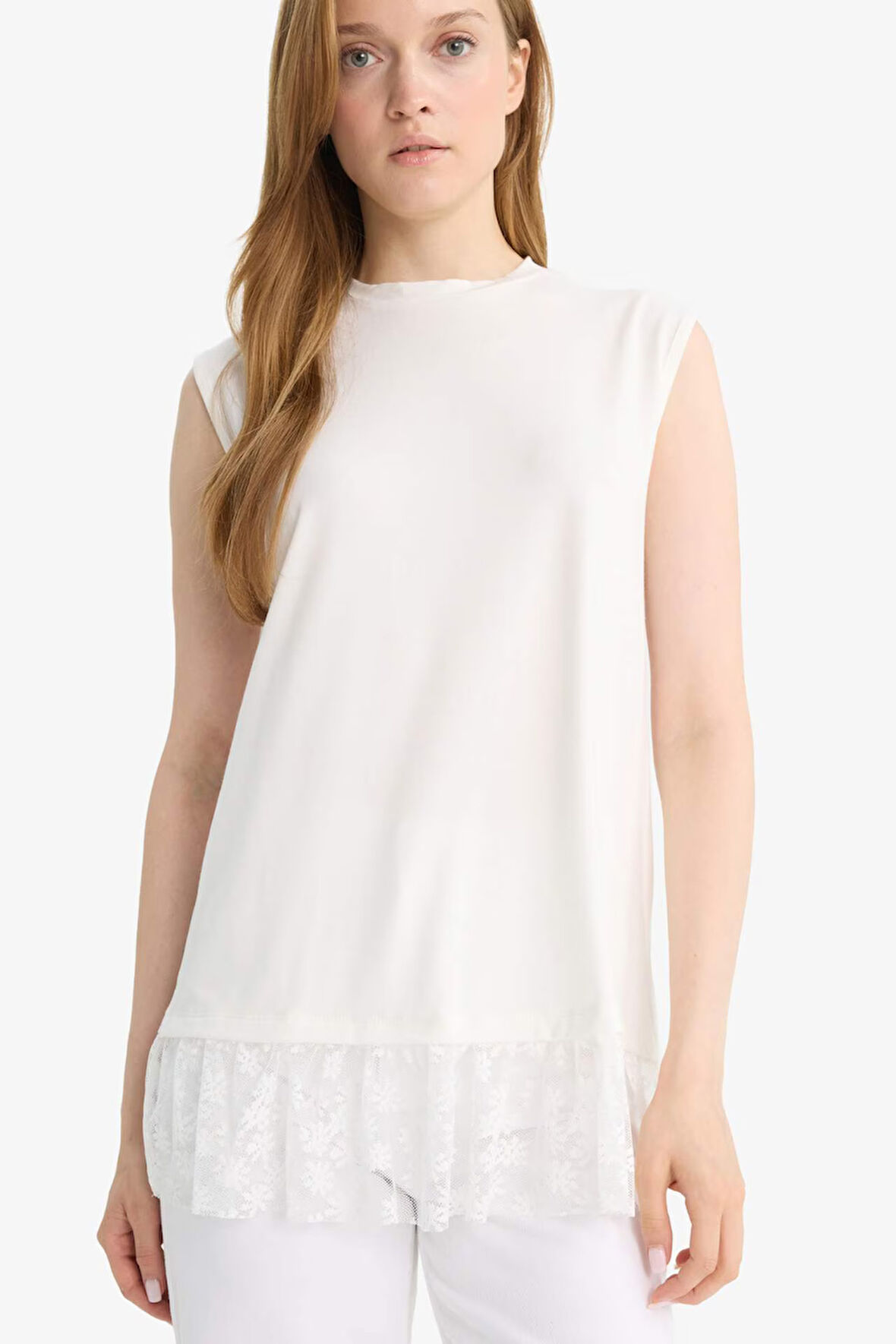 Regular Fit Bisiklet Yaka Kolsuz Tunik