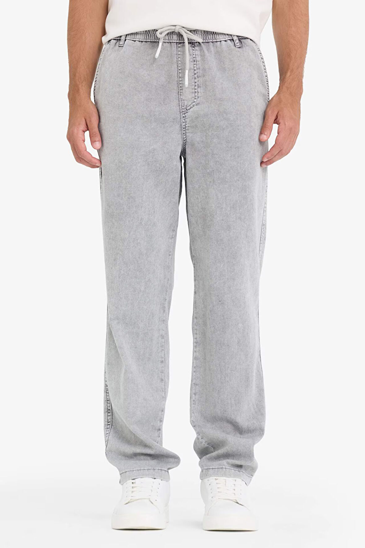 Wide Leg Geniş Paça Jean Kar Yıkamalı Pantolon