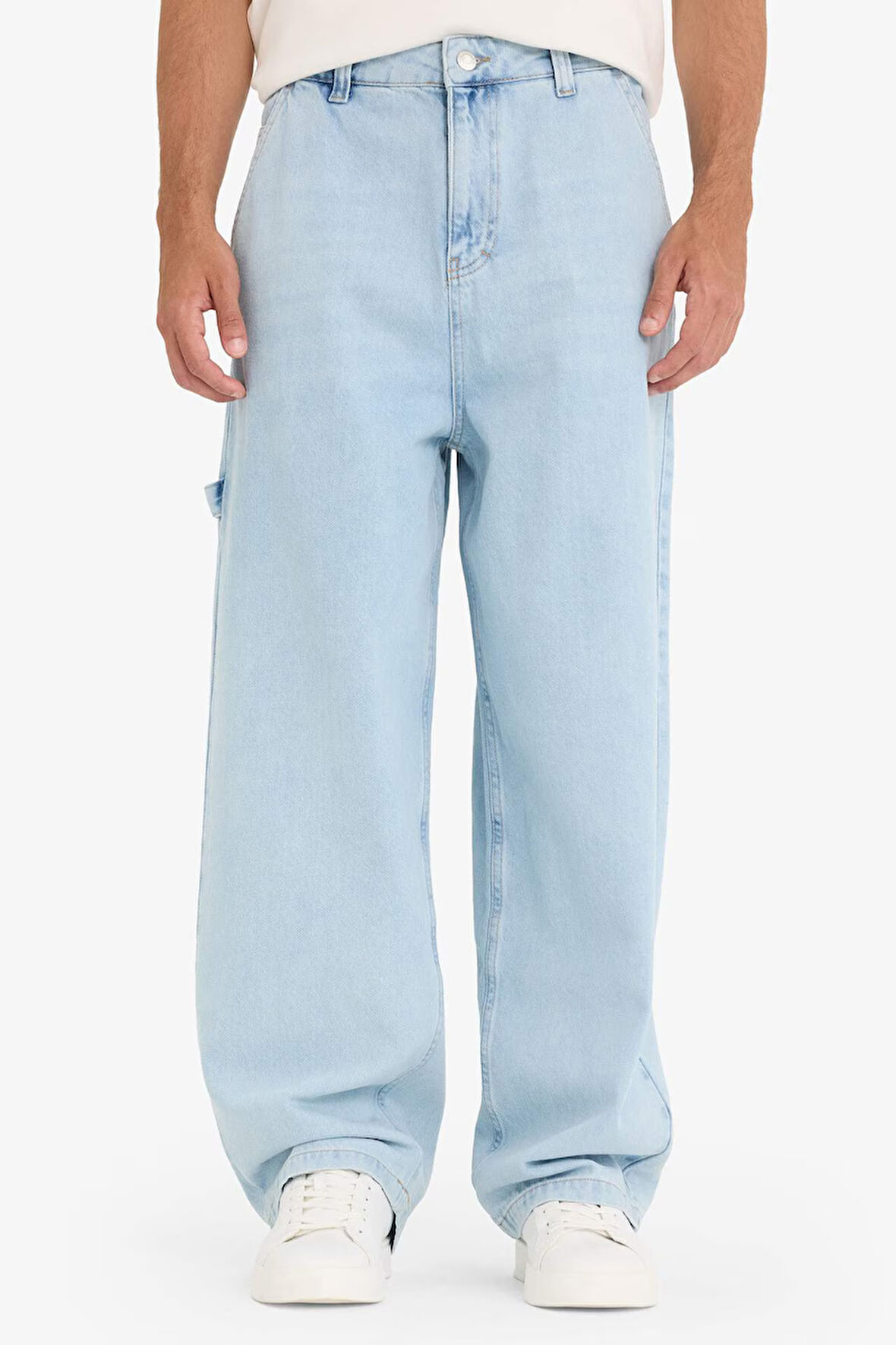 DeFacto %100 Pamuk Skater Fit Geniş Paça Jean Yıkamalı Pantolon F5668AX25AUNM39