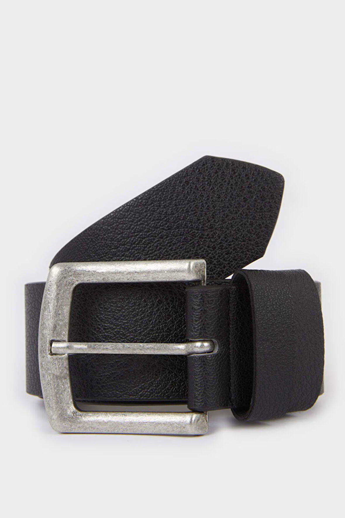 Erkek Dikdörtgen Toka Suni Deri Günlük Kemer