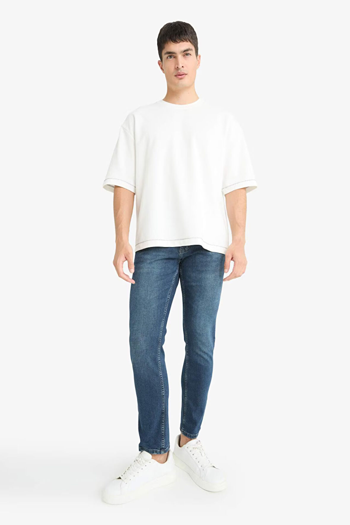 Pedro Slim Fit Dar Kalıp Normal Bel Dar Paça Jean Pantolon