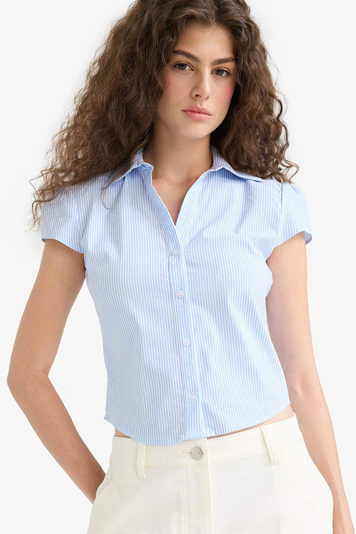 Coool Fitted Poplin Kısa Kollu Gömlek