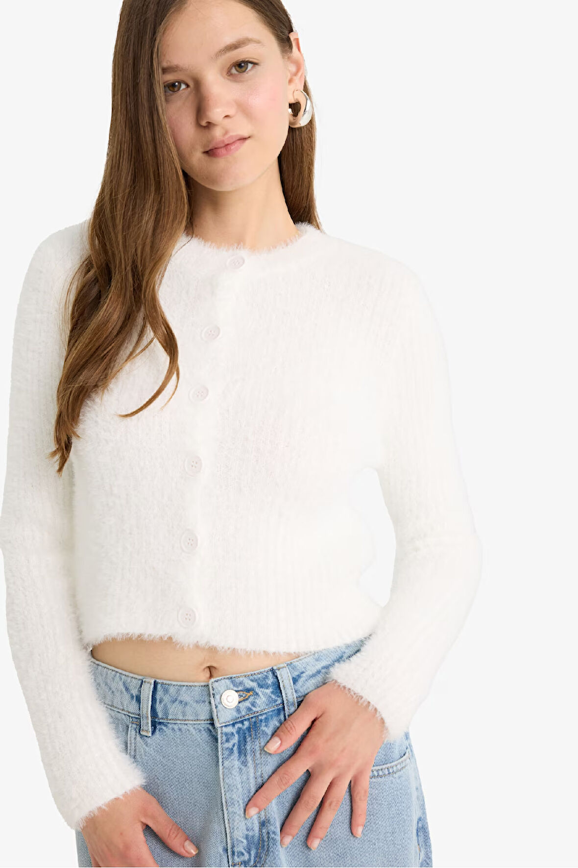 Coool Slim Fit Dar Kesim Bisiklet Yaka Triko Hırka