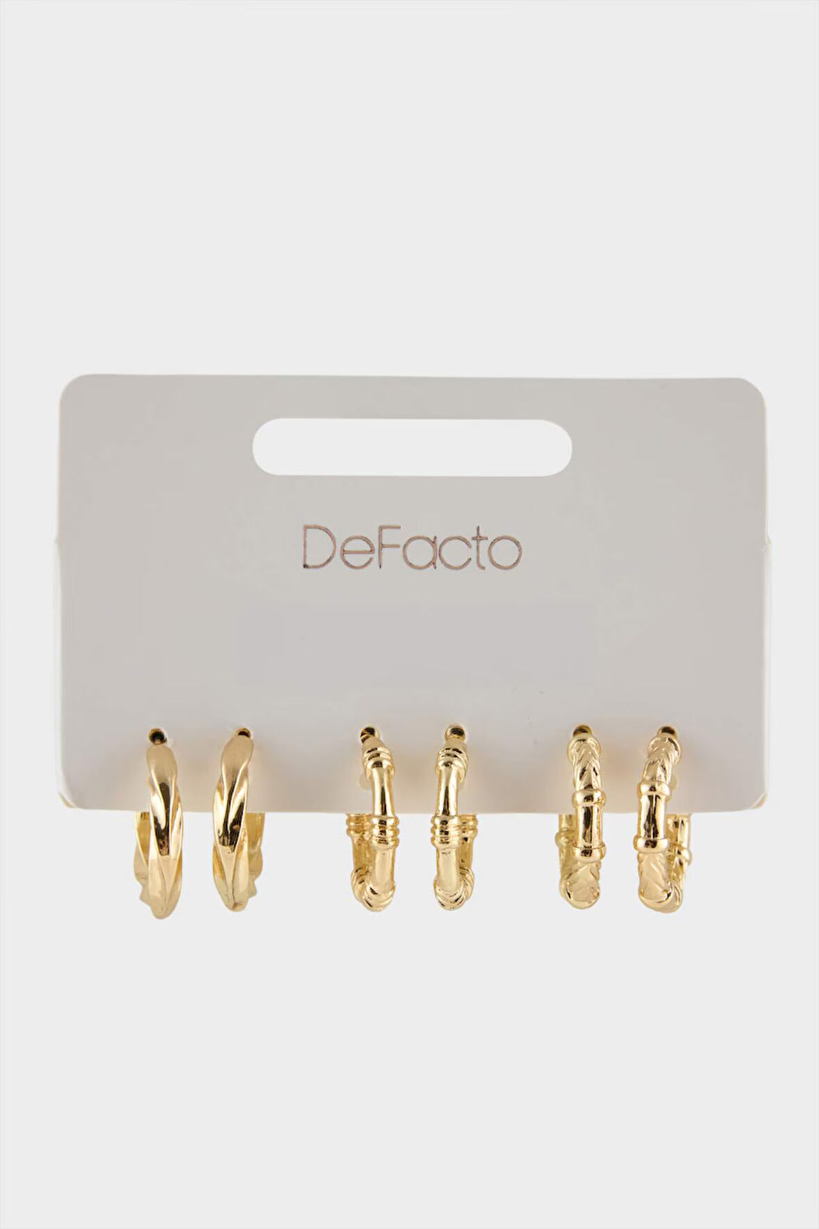 Kadın 3'lü Gold Küpe