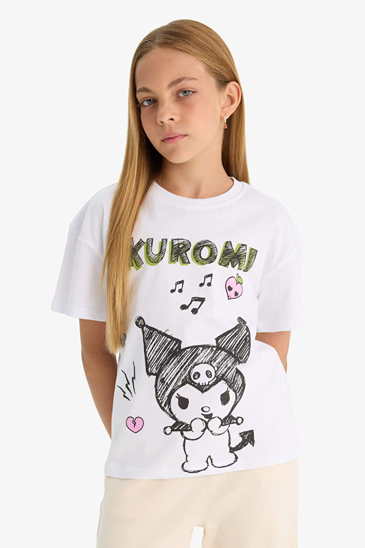 Kız Çocuk Hello Kitty Relax Fit Kısa Kollu Tişört