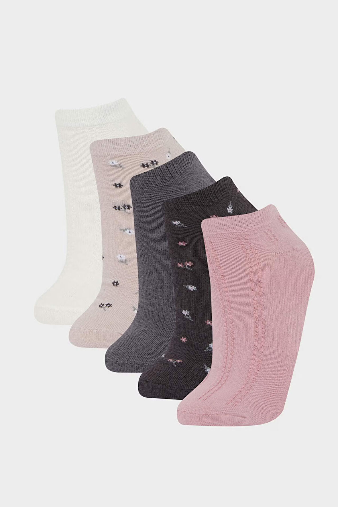 Kadın 5'li Pamuklu Patik Çorap