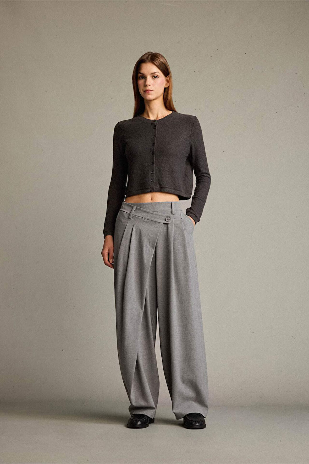 Baggy Fit Fermuarlı Normal Bel Standart Boy Pantolon