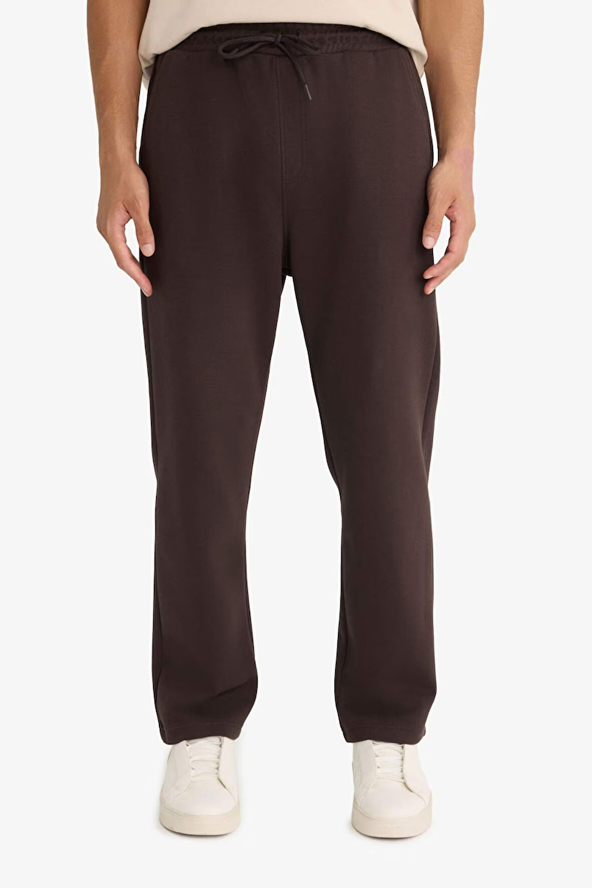 Regular Fit Beli Bağcıklı Düz Paça Eşofman Altı