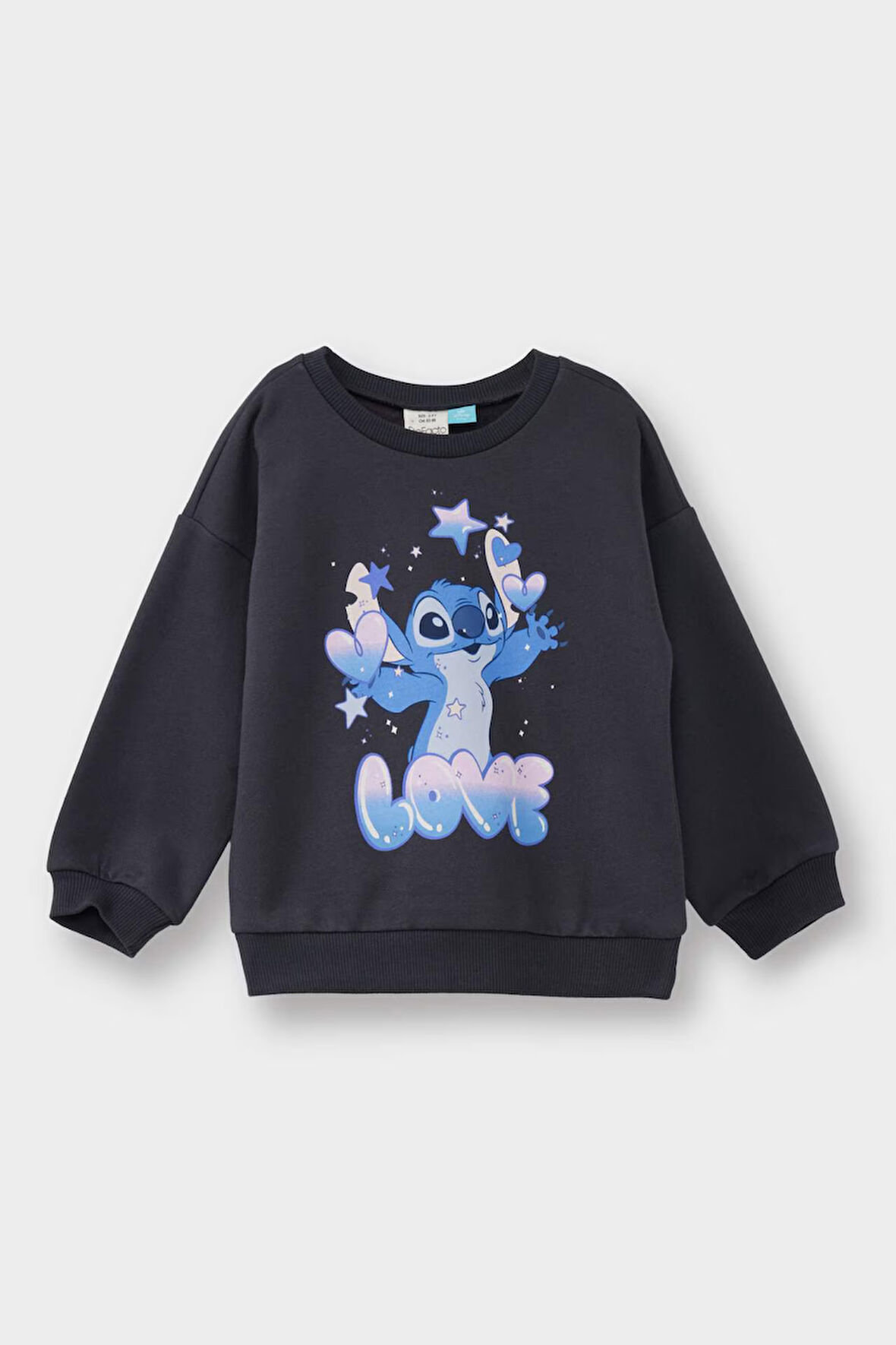 Kız Bebek Disney Lilo & Stitch Bisiklet Yaka Sweatshirt