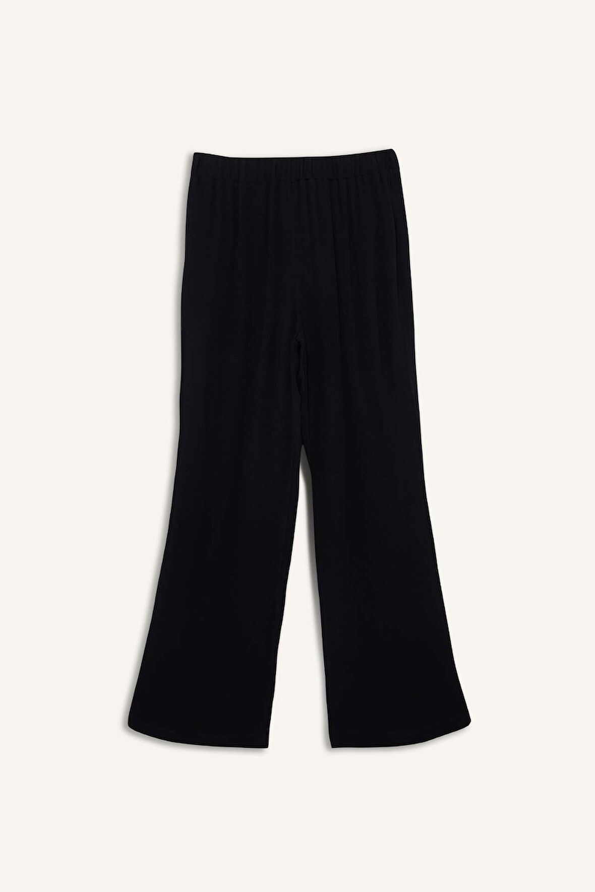 Relax Fit Beli Lastikli Uzun Twill Pantolon