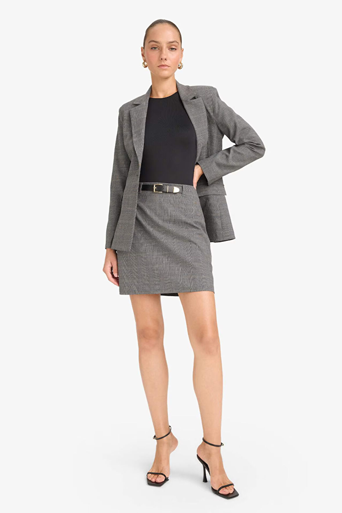 A Kesim Yüksek Bel Mini Etek