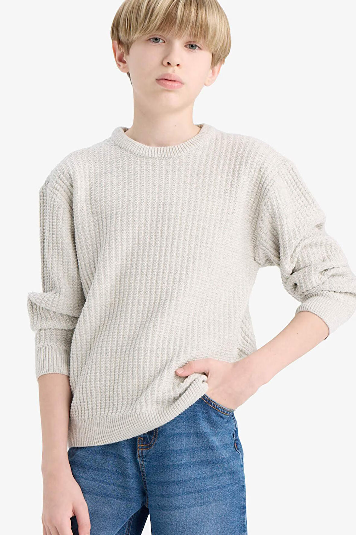 Erkek Çocuk Bisiklet Yaka Triko Kazak