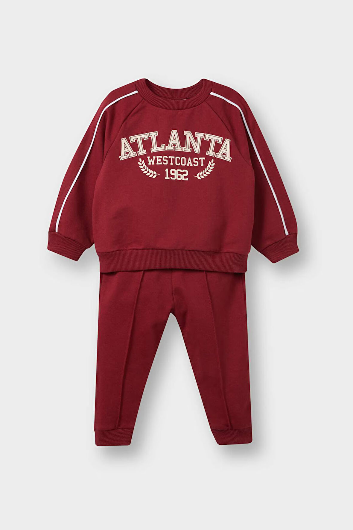 Erkek Bebek Baskılı Sweatshirt Kumaşı 2'li Takım