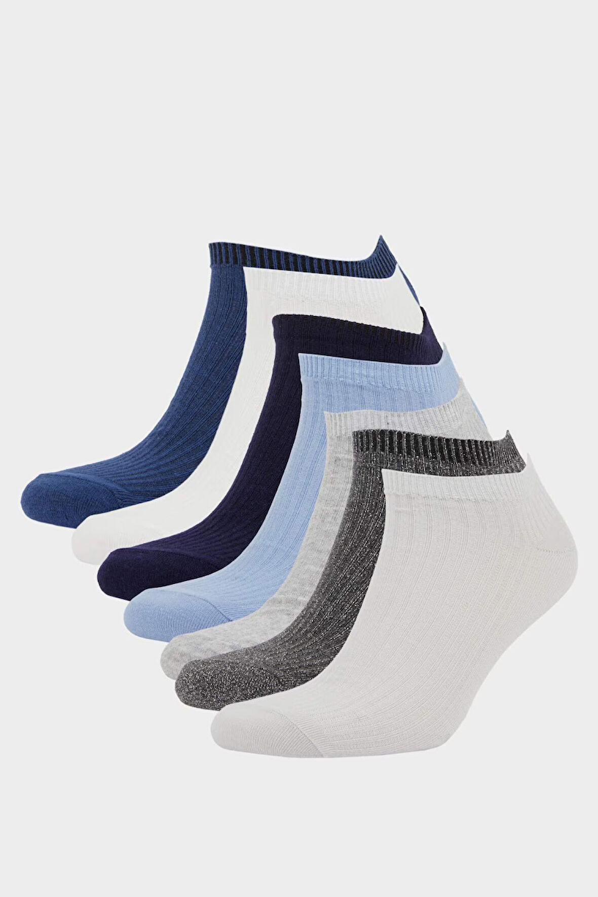 Kadın Rahat Lastikli 7'li Pamuklu Patik Çorap