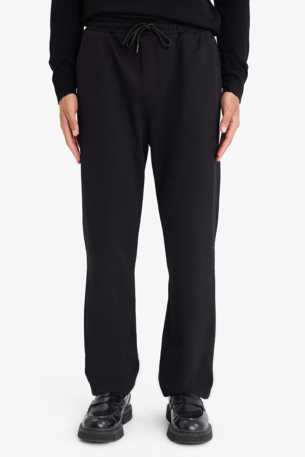 Regular Fit Beli Bağcıklı Düz Paça Eşofman Altı