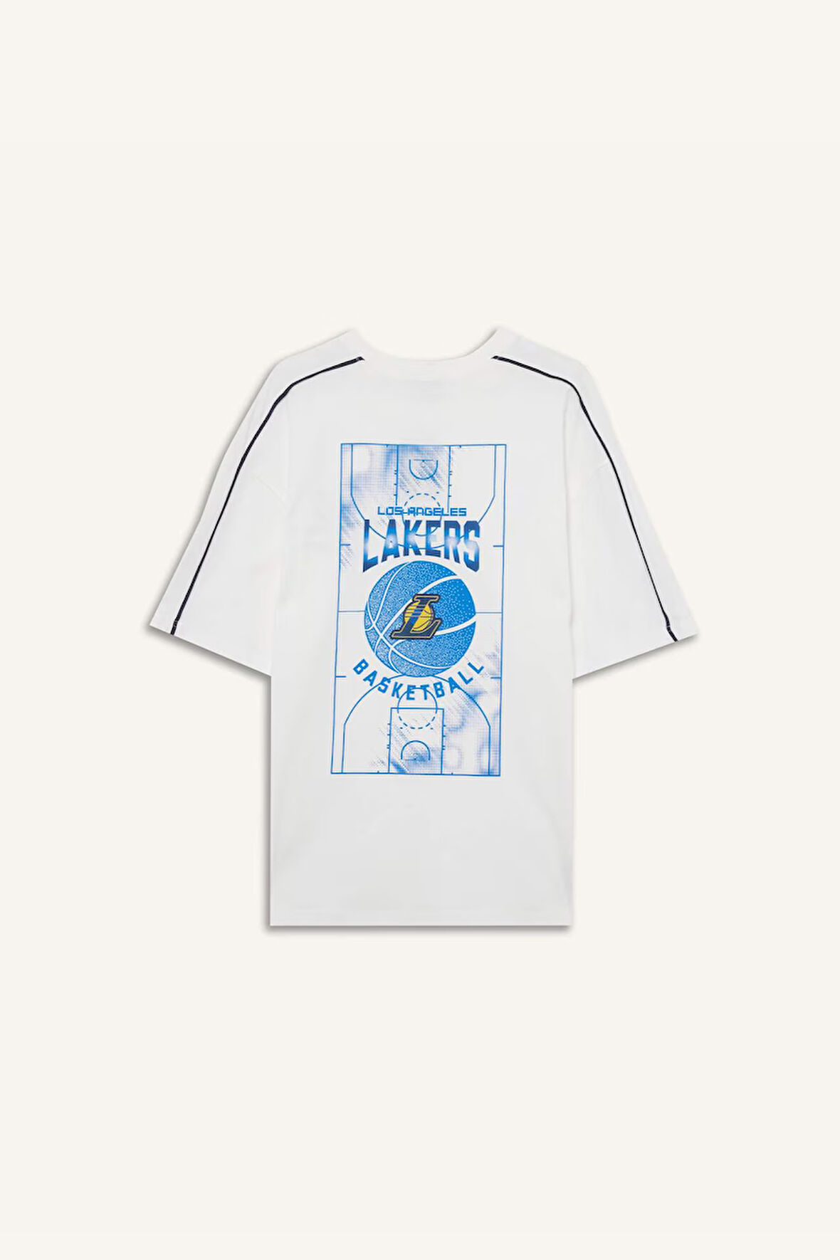 DeFactoFit NBA Los Angeles Lakers Oversize Geniş Kalıp Bisiklet Yaka Kısa Kollu Tişört