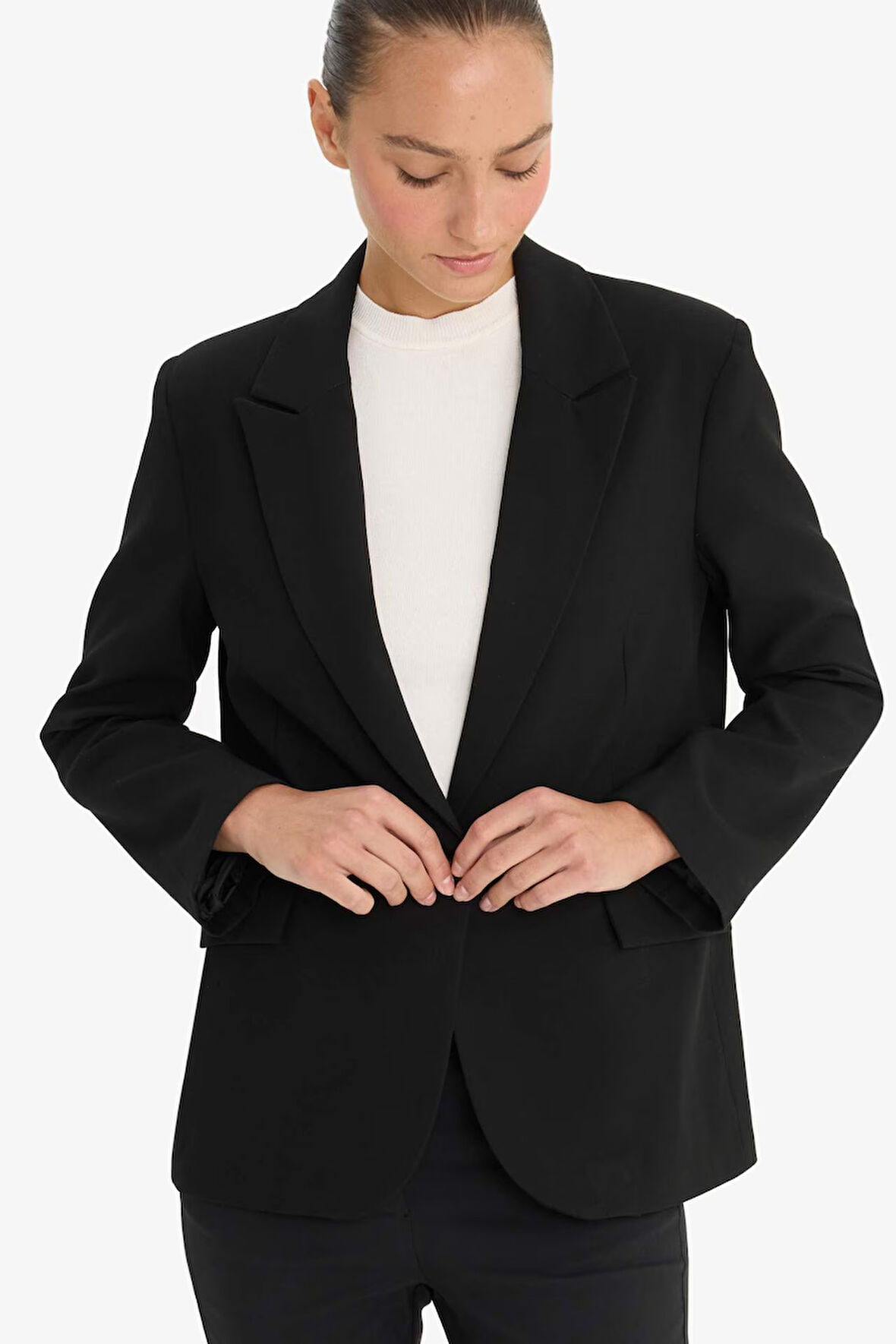 Regular Fit Düğmeli Blazer Ceket