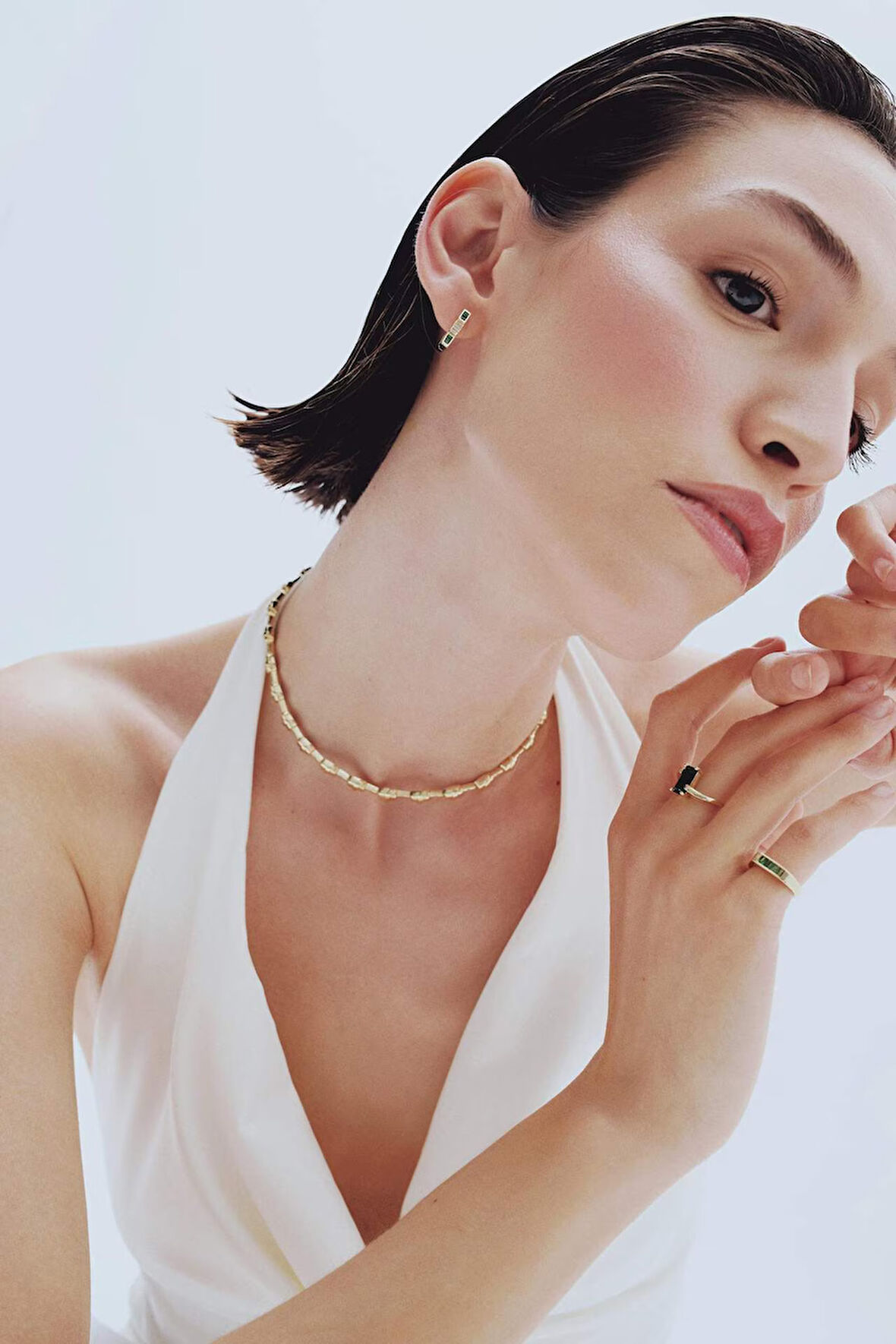 Reis x DeFacto 14 Ayar Altın Kaplama Li Verde Kadın Düğüm Taşlı Gold Kolye