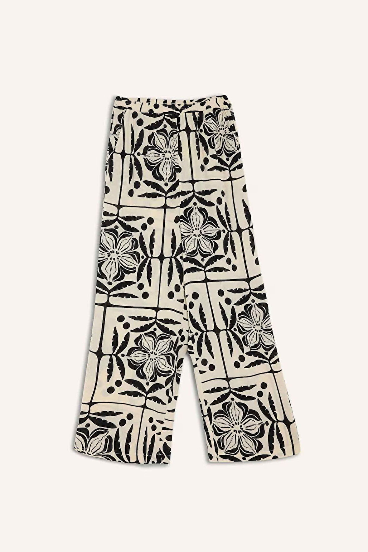 Wide Leg Cep Detaylı Geniş Paça Krinkıl Viskon Pantolon