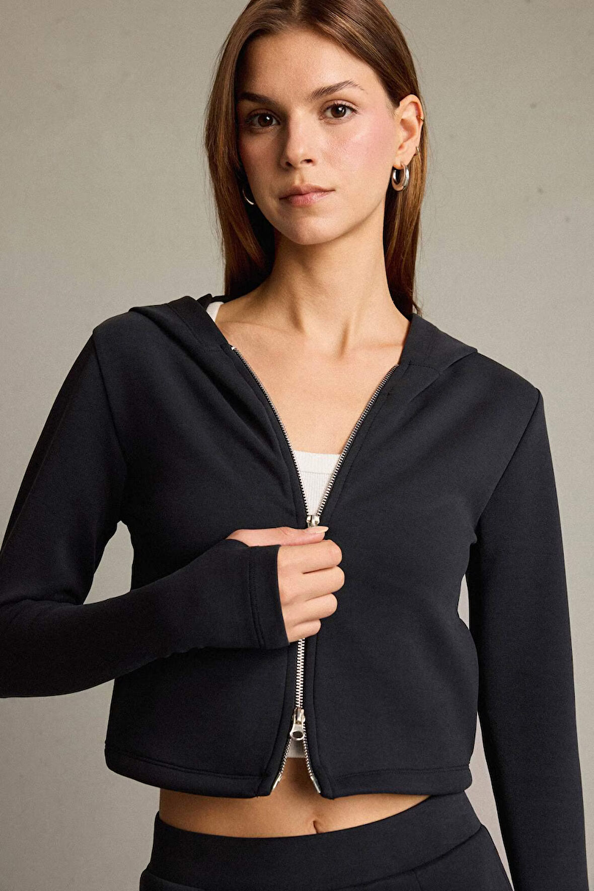 Kapüşonlu Modal Hırka