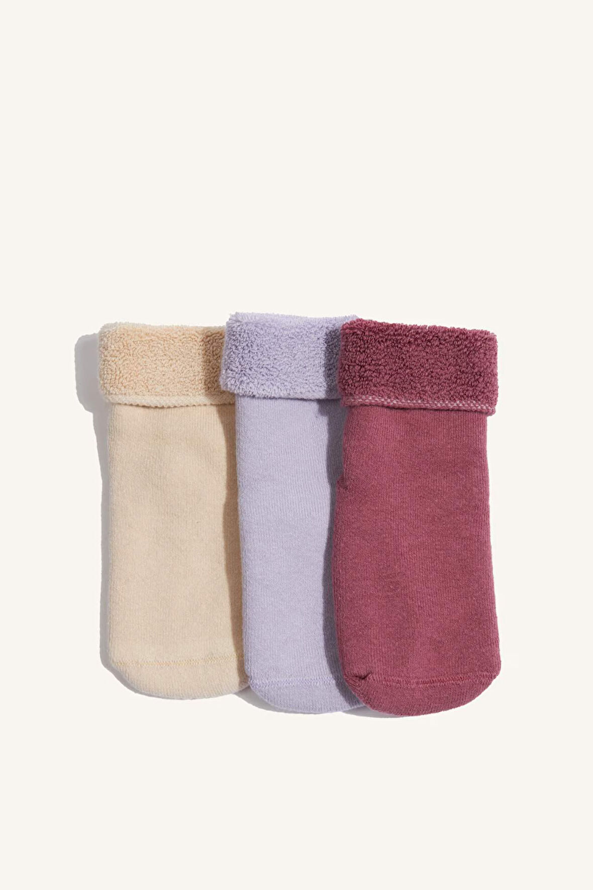 Kız Bebek Kaydırmaz Taban 3'lü Pamuklu Uzun Çorap