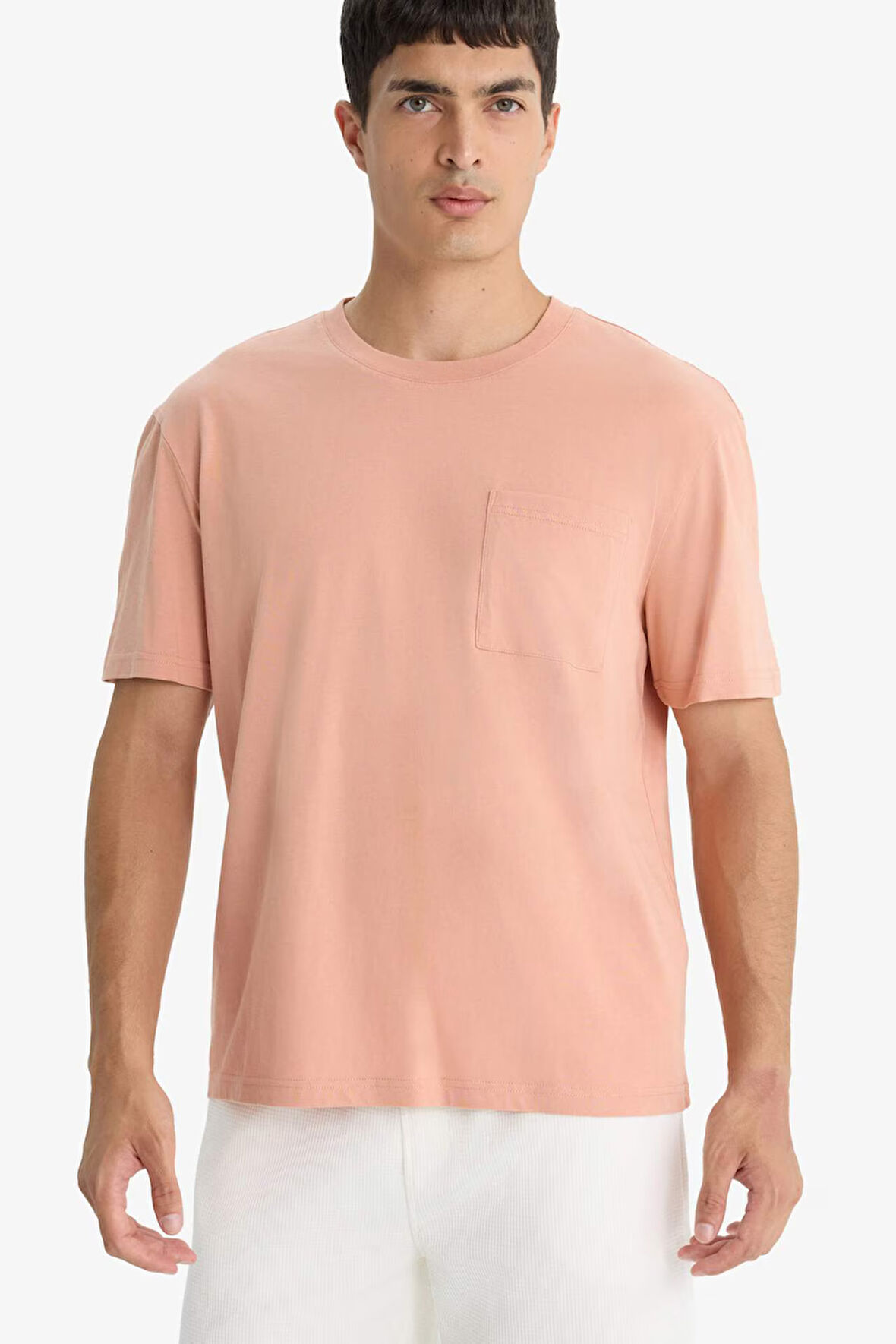 Bisiklet Yaka Penye Kısa Kollu Tişört